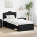 Cadru de pat cu headboard Negru 100 x 200 cm Lemn de pin masiv - WALTI WALTI