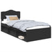 Cadru de pat cu headboard Negru 100 x 200 cm Lemn de pin masiv - WALTI WALTI