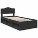 Cadru de pat cu headboard Negru 100 x 200 cm Lemn de pin masiv - WALTI WALTI