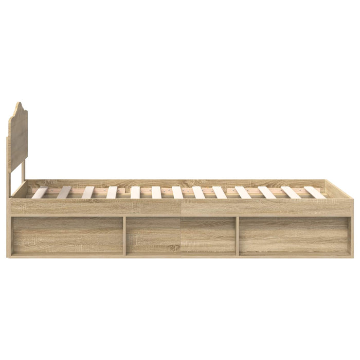 Cadru de pat cu headboard Sonoma 100 x 200 cm Lemn de pin masiv - WALTI WALTI