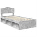 Cadru de pat Gri Concret 100 x 200 cm Lemn de pin masiv - WALTI WALTI