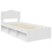Cadru de pat cu headboard Alb 90 x 200 cm Lemn de pin masiv - WALTI WALTI