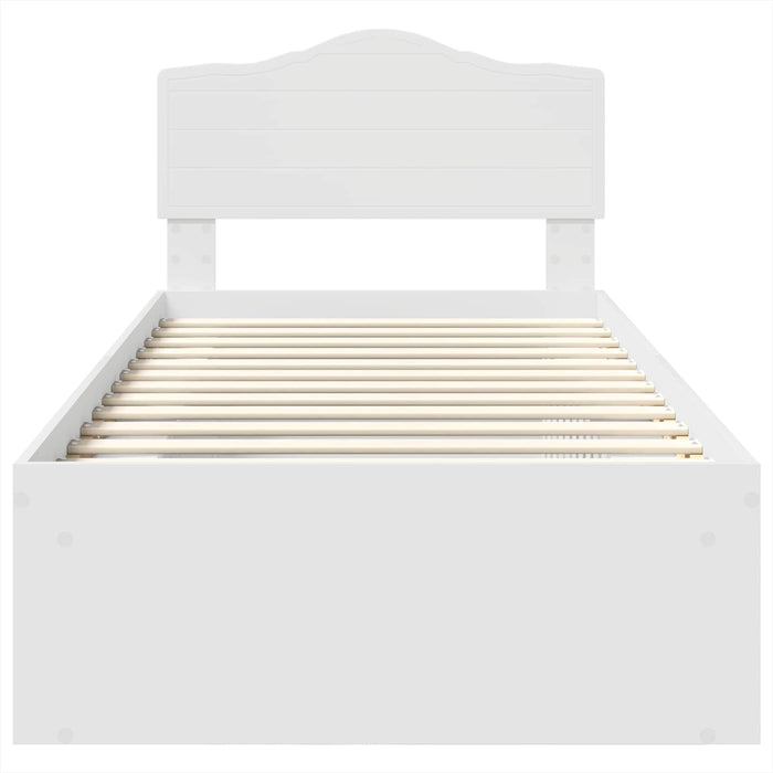 Cadru de pat cu headboard Alb 90 x 190 cm Lemn de pin masiv - WALTI WALTI