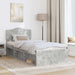 Cadru de pat Gri Concret 75 x 190 cm Lemn de pin masiv - WALTI WALTI
