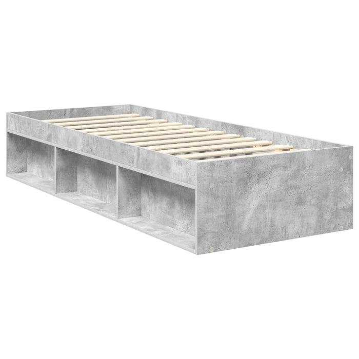 Cadru de pat Gri Concret 75 x 190 cm Lemn de pin masiv - WALTI WALTI