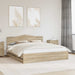 Cadru de pat Stejar Sonoma 200 x 200 cm Lemn Ingineresc - WALTI WALTI