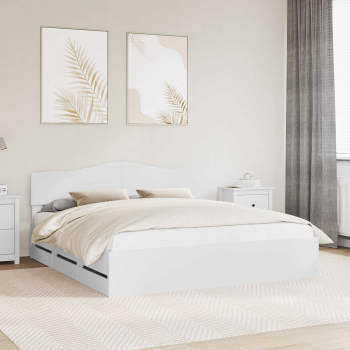 Cadru de pat cu sertar Alb 180 x 200 cm Lemn Ingineresc - WALTI WALTI