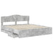 Cadru de pat Gri din beton 180 x 200 cm Lemn Ingineresc - WALTI WALTI