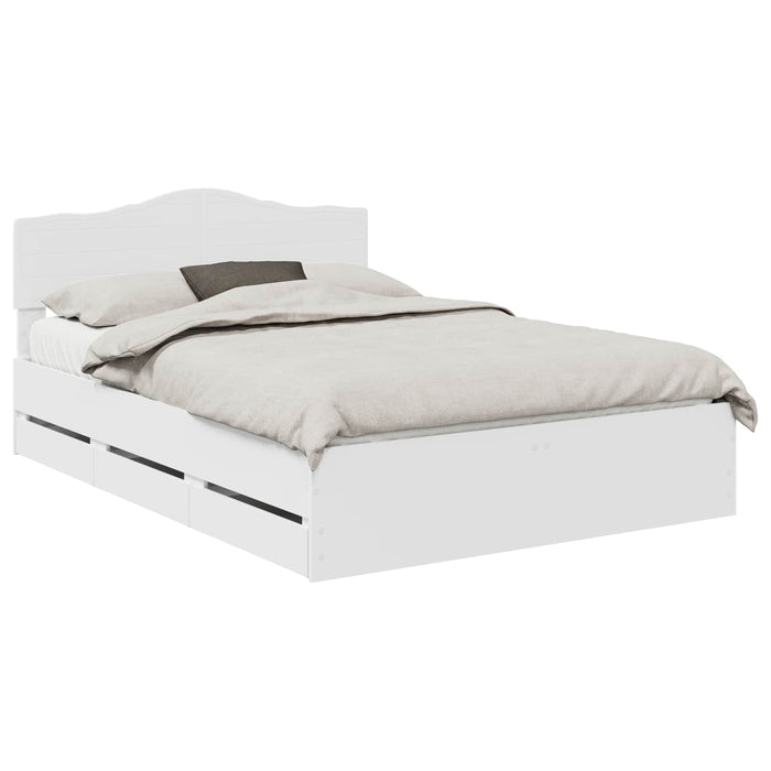 Cadru de pat cu sertar Alb 160 x 200 cm Lemn Ingineresc - WALTI WALTI