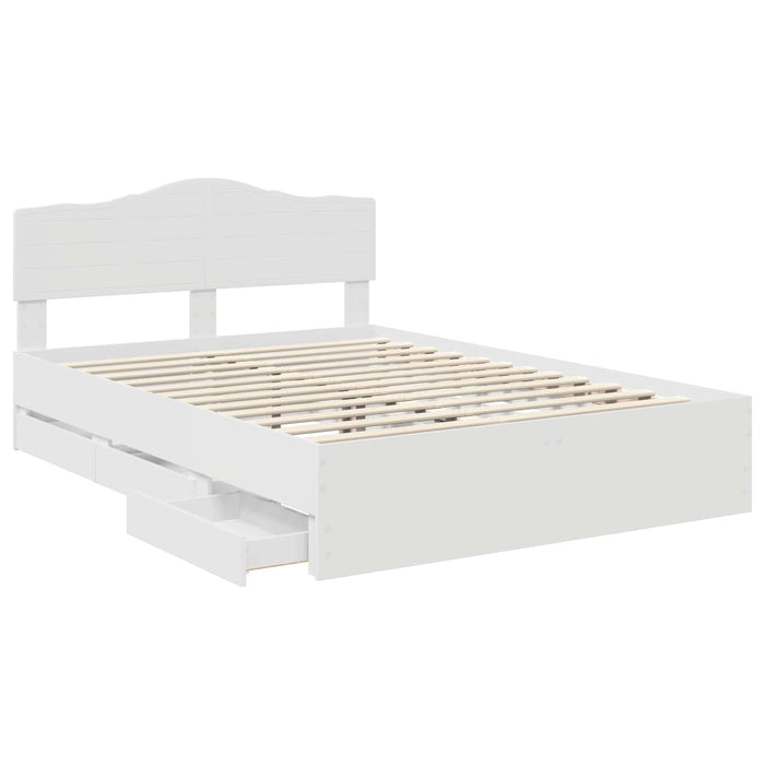 Cadru de pat cu sertar Alb 160 x 200 cm Lemn Ingineresc - WALTI WALTI