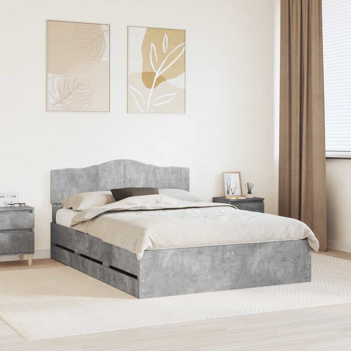 Cadru de pat Gri din beton 160 x 200 cm Lemn Ingineresc - WALTI WALTI