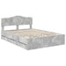 Cadru de pat Gri din beton 160 x 200 cm Lemn Ingineresc - WALTI WALTI