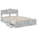 Cadru de pat Gri din beton 160 x 200 cm Lemn Ingineresc - WALTI WALTI