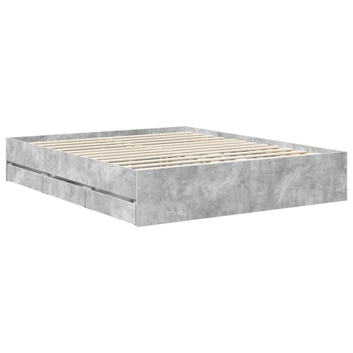 Cadru de pat Gri din beton 160 x 200 cm Lemn Ingineresc - WALTI WALTI