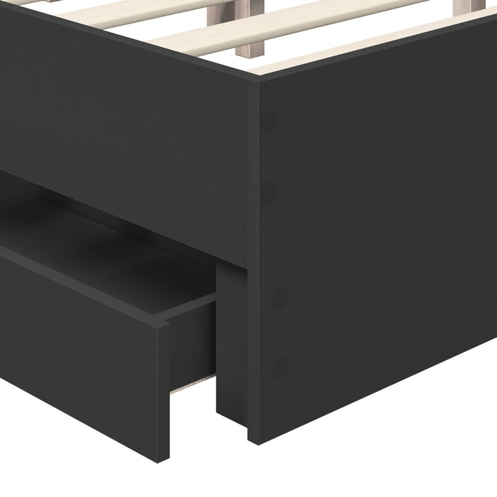 Cadru de pat cu sertar Negru 150 x 200 cm Lemn Ingineresc - WALTI WALTI