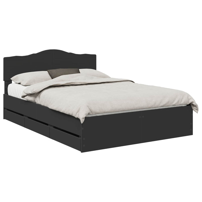 Cadru de pat cu sertar Negru 150 x 200 cm Lemn Ingineresc - WALTI WALTI