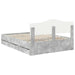 Cadru de pat Gri din beton 150 x 200 cm Lemn Ingineresc - WALTI WALTI
