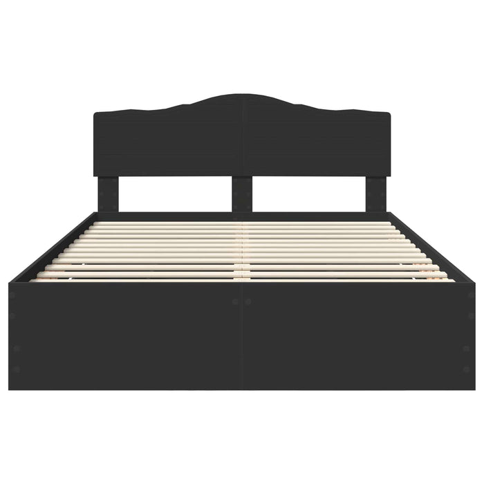 Cadru de pat cu sertar Negru 140 x 190 cm Lemn Ingineresc - WALTI WALTI