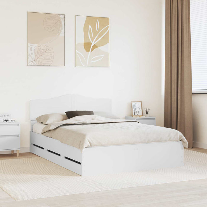 Cadru de pat cu sertar Alb 140 x 200 cm Lemn Ingineresc - WALTI WALTI
