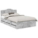 Cadru de pat Gri din beton 135 x 190 cm Lemn Ingineresc - WALTI WALTI