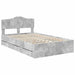 Cadru de pat Gri din beton 135 x 190 cm Lemn Ingineresc - WALTI WALTI