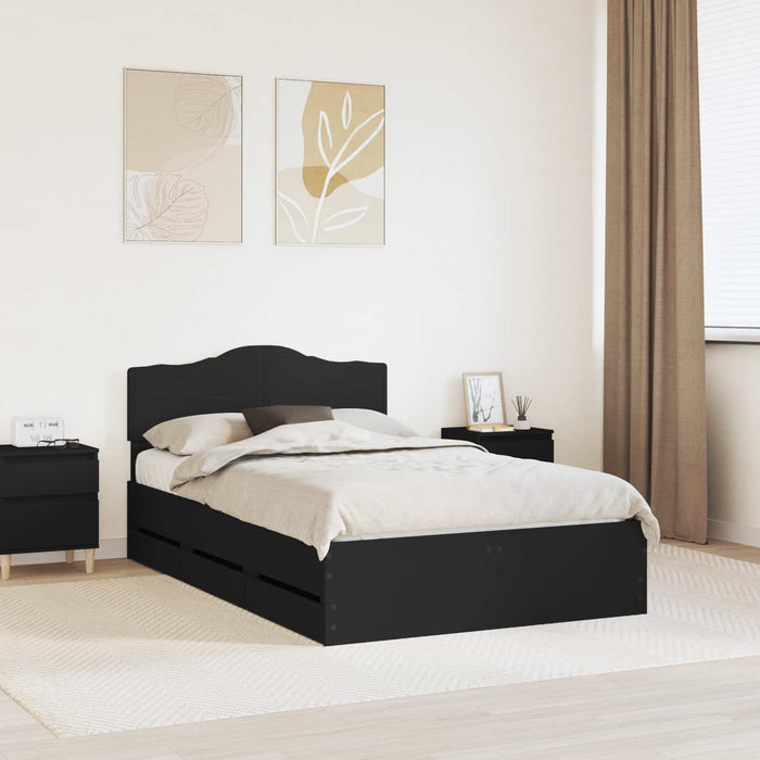 Cadru de pat cu sertar Negru 120 x 200 cm Lemn Ingineresc - WALTI WALTI