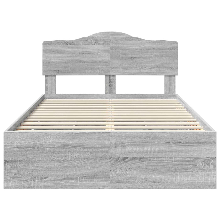 Cadru de pat cu sertar Gri Sonoma 120 x 200 cm Lemn Ingineresc - WALTI WALTI
