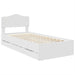 Cadru de pat cu sertar Alb 100 x 200 cm Lemn Ingineresc - WALTI WALTI