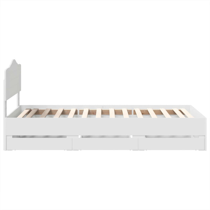 Cadru de pat cu sertar Alb 90 x 200 cm Lemn Ingineresc - WALTI WALTI