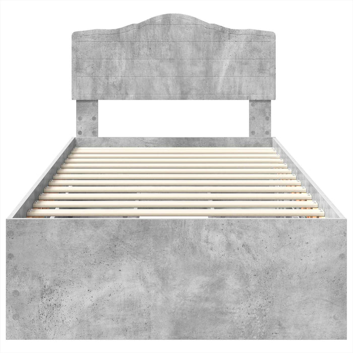 Cadru de pat Gri din beton 90 x 200 cm Lemn Ingineresc - WALTI WALTI