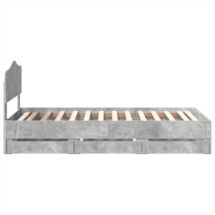 Cadru de pat Gri din beton 90 x 200 cm Lemn Ingineresc - WALTI WALTI