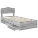 Cadru de pat cu sertar Gri Sonoma 90 x 200 cm Lemn Ingineresc - WALTI WALTI