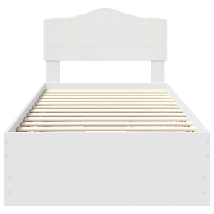 Cadru de pat cu sertar Alb 75 x 190 cm Lemn Ingineresc - WALTI WALTI