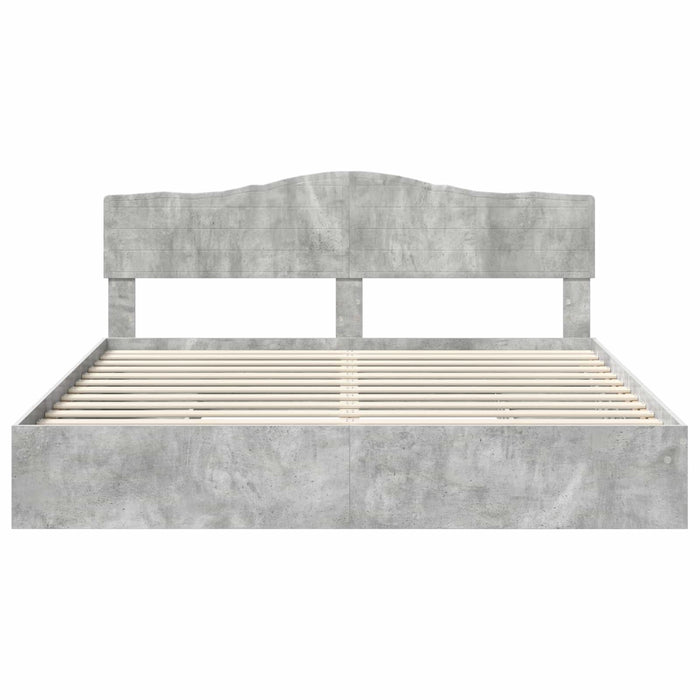 Pat cu storage Gri din beton 200 x 200 cm Lemn compozit - WALTI WALTI