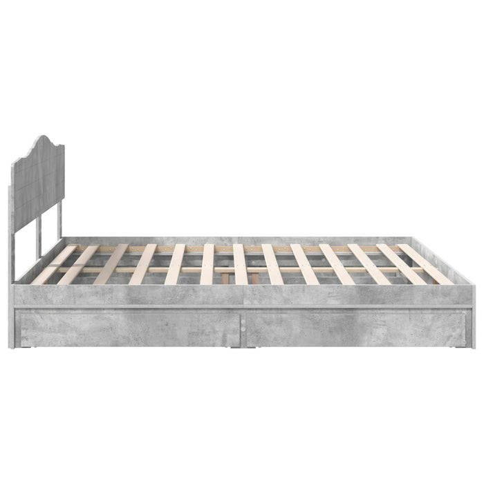 Pat cu storage Gri din beton 200 x 200 cm Lemn compozit - WALTI WALTI