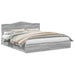 Pat cu storage cu sertar Gri Sonoma 200 x 200 cm Lemn compozit - WALTI WALTI