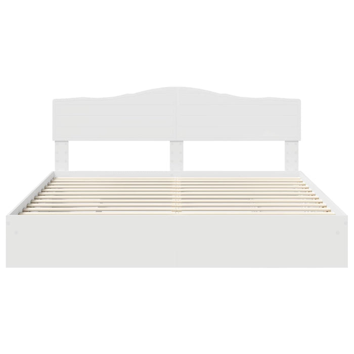 Pat cu storage cu headboard Alb 180 x 200 cm Lemn compozit - WALTI WALTI