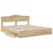 Pat cu storage Stejar Sonoma 180 x 200 cm Lemn compozit - WALTI WALTI