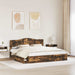 Pat cu storage Stejar fumuriu 180 x 200 cm Lemn compozit - WALTI WALTI