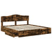 Pat cu storage Stejar fumuriu 180 x 200 cm Lemn compozit - WALTI WALTI