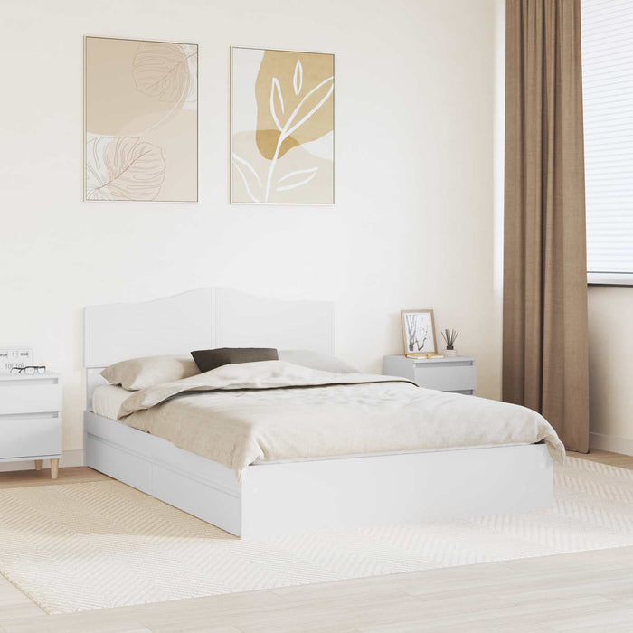 Pat cu storage cu headboard Alb 160 x 200 cm Lemn compozit - WALTI WALTI