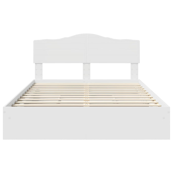 Pat cu storage cu headboard Alb 160 x 200 cm Lemn compozit - WALTI WALTI