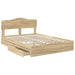 Pat cu storage Stejar Sonoma 150 x 200 cm Lemn compozit - WALTI WALTI