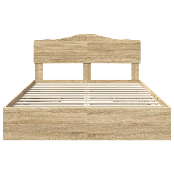 Pat cu storage Stejar Sonoma 150 x 200 cm Lemn compozit - WALTI WALTI