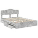 Pat cu storage Gri din beton 150 x 200 cm Lemn compozit - WALTI WALTI