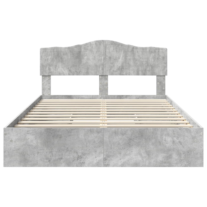 Pat cu storage Gri din beton 150 x 200 cm Lemn compozit - WALTI WALTI