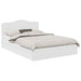 Pat cu storage cu headboard Alb 140 x 190 cm Lemn compozit - WALTI WALTI