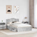 Pat cu storage Gri din beton 135 x 190 cm Lemn compozit - WALTI WALTI