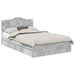 Pat cu storage Gri din beton 135 x 190 cm Lemn compozit - WALTI WALTI