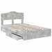 Pat cu storage Gri din beton 135 x 190 cm Lemn compozit - WALTI WALTI